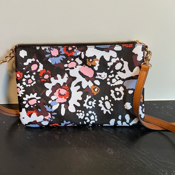 Fossil Blue Floral Crossbody Purse - Picture 4 of 7